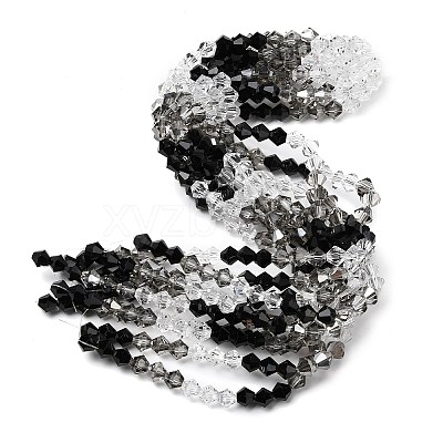 Transparent Gradient Color Glass Beads Strands GLAA-F131-01C-05-1
