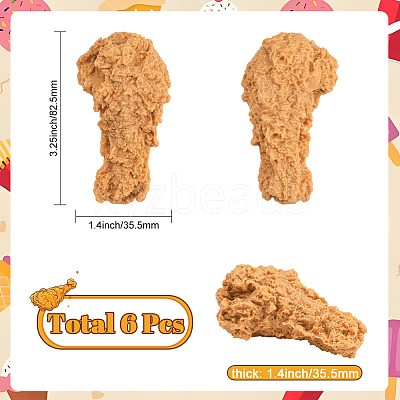 6Pcs Artificial Plastic Fried Chicken Leg Model DJEW-SC0001-17A-1