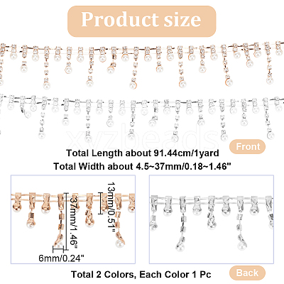 2 Yards 2 Colors Rhinestone Cup Chains CH-WR0001-02-1