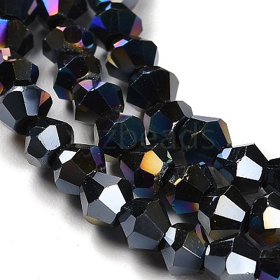 Transparent Electroplate Glass Beads Strands GLAA-F029-3mm-A02-1