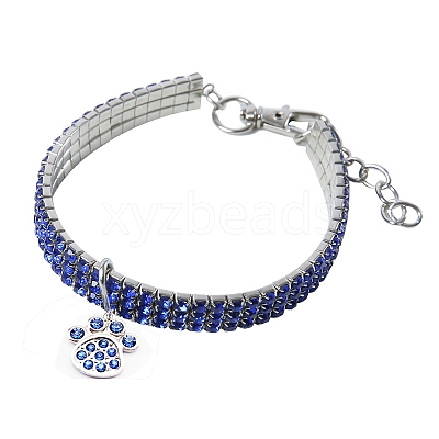 Adjustable 3-Row Alloy Rhinestone Cup Chain Pet Collars PW-WG89856-14-1