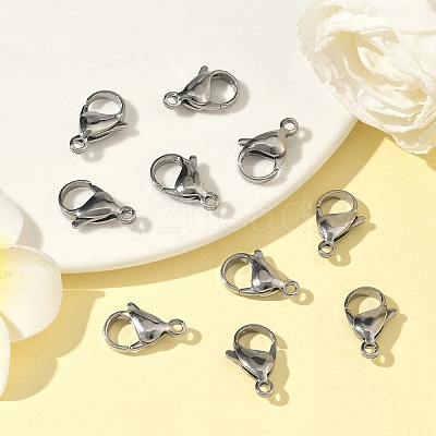 Tarnish Resistant 304 Stainless Steel Lobster Claw Clasps X-STAS-G035-G-1