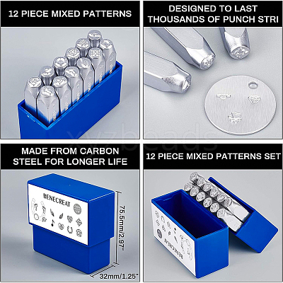Iron Metal Stamps AJEW-BC0005-77D-1