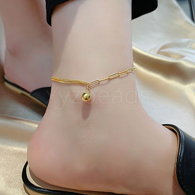 Stainless Steel Charm Anklets for Women WG18C2B-25-1
