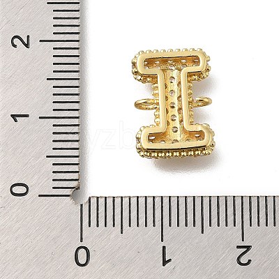 Brass Micro Pave Cubic Zirconia Letter Links KK-I717-04I-1