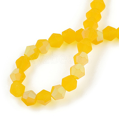 Imitate Austrian Crystal Bicone Frosted Glass Beads Strands GLAA-F029-TM4mm-A22-1