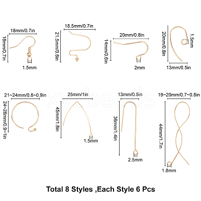 Brass Earring Hooks KK-SC0001-43G-1