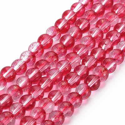 Transparent Spray Painted Glass Bead Strands GLAA-N035-03B-B04-1