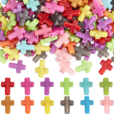 300Pcs Crackle Opaque Acrylic Beads OACR-SP0001-06-1