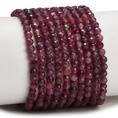 Natural Red Tourmaline Beads Strands GG-CBA77FB-B01-3mm-B-1