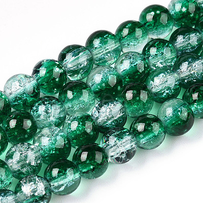 Baking Paint Crackle Glass Bead Strands CCG-S001-6mm-19-1
