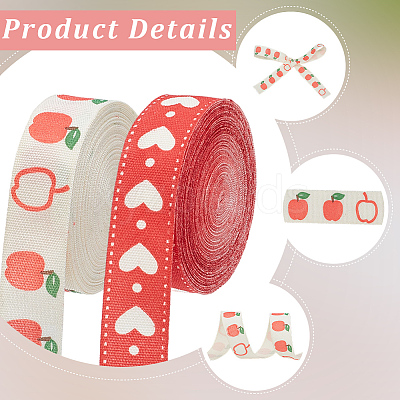 2 Rolls 2 Styles 50% Cotton & 50% Rayon Ribbon OCOR-CY0003-57-1