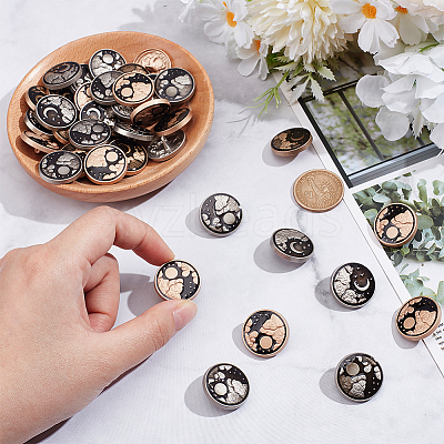 40 Styles 4 Styles Alloy Enamel Buttons FIND-NB0005-79B-1