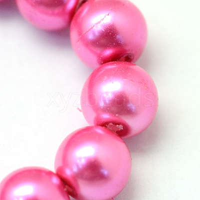 Baking Paint Pearlized Glass Pearl Round Bead Strands HY-Q003-4mm-54-1