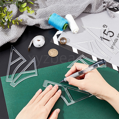 2 Sets Transparent Acrylic Template for Pet's Bandana FIND-AR0002-24-1
