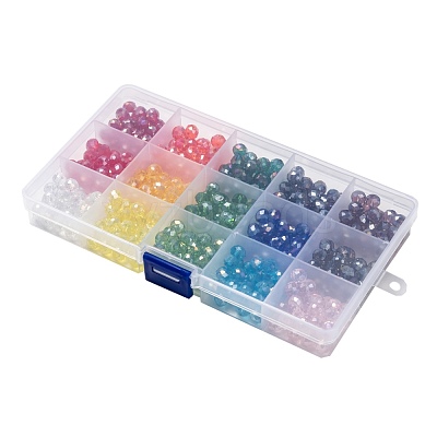 15 Colors Electroplate Glass Beads EGLA-X0006-02B-8mm-1