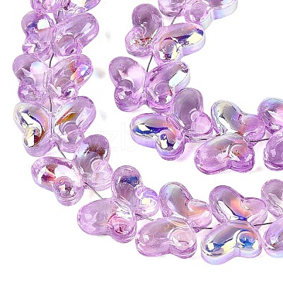Baking Paint Electroplate Transparent Glass Beads Strands EGLA-Q136-03A-07-1