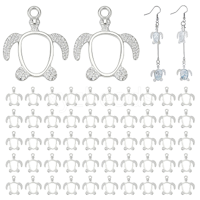 60Pcs Alloy Open Back Bezel Pendants FIND-PH0026-70S-1