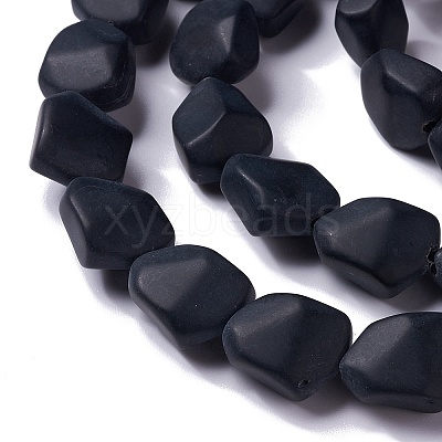 Opaque Frosted Glass Beads Strands FGLA-S001-02C-1
