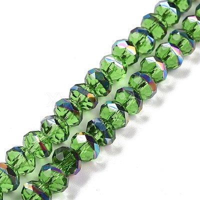 Transparent Electroplate Glass Beads Strands GLAA-F122-04B-1