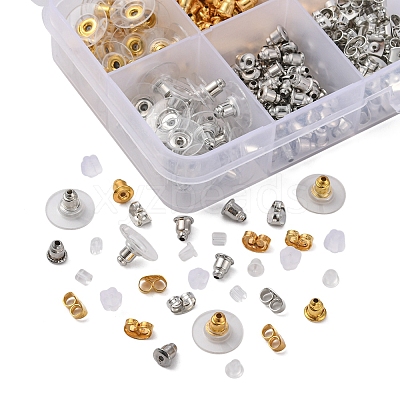 740Pcs 10 Style Brass & Iron & Plastic Ear Nuts DIY-YW0006-34-1