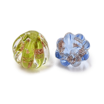 Handmade Gold Sand Lampwork Beads LAMP-K048-03-1