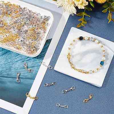 160Pcs 2 Style Zinc Alloy/Stainless Steel Lobster Claw Clasps FIND-PH0004-16-1
