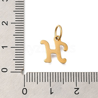 Ion Plating(IP) 304 Stainless Steel Enamel Alphabet Charms STAS-F308-02G-H-1