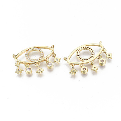 Brass Micro Pave Clear Cubic Zirconia Pendants ZIRC-S067-215-NF-1
