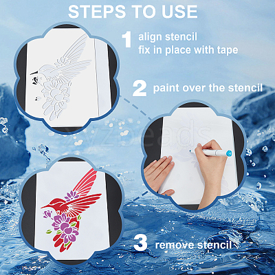 1 Set Autumn Theme PET Hollow Out Drawing Painting Stencils DIY-MA0001-54-1