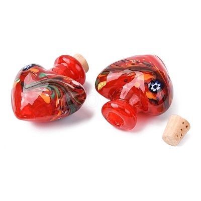 Handmade Lampwork Perfume Bottle Pendants LAMP-H072-02C-1