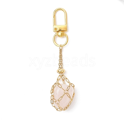 304 Stainless Steel Macrame Pouch Empty Stone Holder Pendant Decorations HJEW-JM04379-01-1