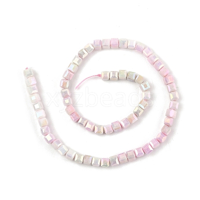 Electroplate Opaque Glass Beads Strands EGLA-U004-02B-1