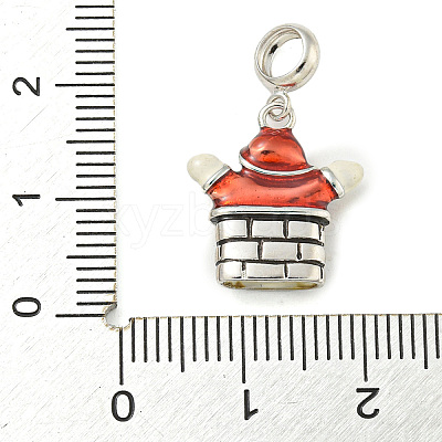 Anti-Tarnish Rhodium Plated 925 Sterling Silver Enamel Christmas European Dangle Charms LS-STER-Z010-02P-01A-1