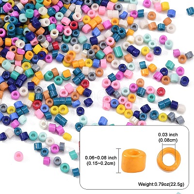 1800Pcs 15 Colors Glass Cylinder Beads SEED-YW0002-59-1