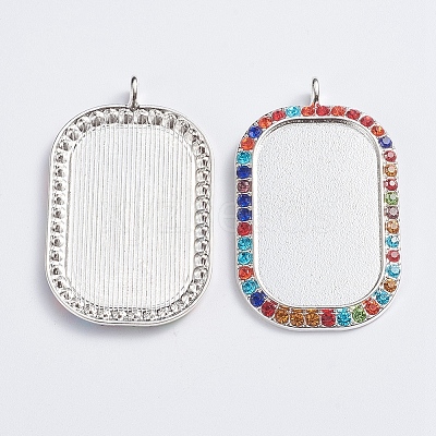 Alloy Big Pendant Cabochon Settings ALRI-TAC0001-04B-S-1