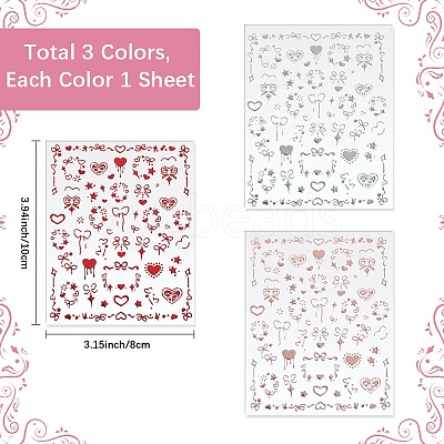 3Pcs 3 Colors Plastic Nail Art Stickers MRMJ-DJ0001-29-1