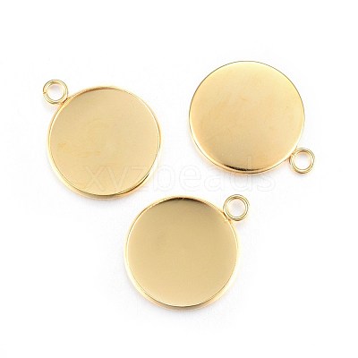 Rack Plating 304 Stainless Steel Pendant Cabochon Settings STAS-F191-14G-G-1