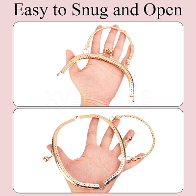 2Pcs 2 Colors Flower Iron Kiss Lock Purse Frame Handle PURS-CN0001-09-1