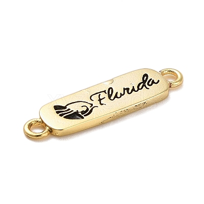 Beach Theme Rack Plating Brass Rectangle Connector Charms KK-P261-08A-G04-1