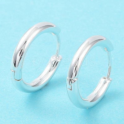 Rack Plating Brass Huggie Hoop Earrings EJEW-B027-04S-1