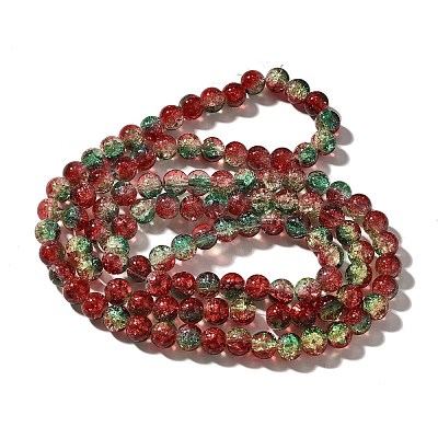 Crackle Glass Beads Strands CCG-C002-6mm-12-1