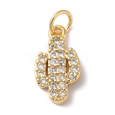 Rack Plating Brass & Cubic Zirconia Pendants KK-L216-063G-1
