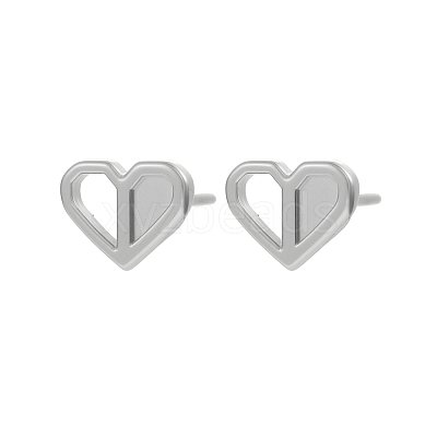Valentine's Day Heart 304 Stainless Steel Stud Earrings STAS-OY016-86P-1