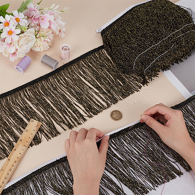 Polyester Tassel Lace Trim SRIB-WH0011-251A-01-1
