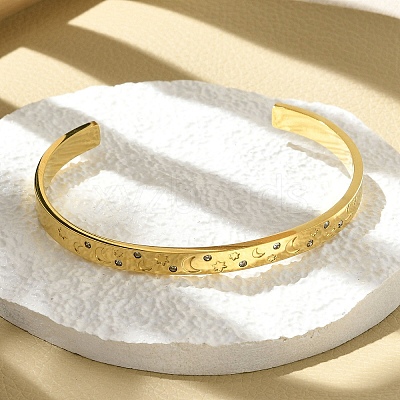 304 Stainless Steel Cuff Bangles BJEW-P348-02D-G-1