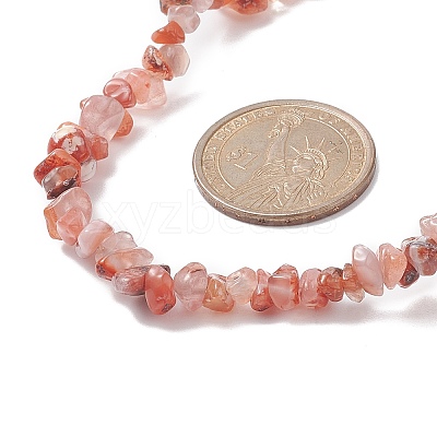 Natural Carnelian Chips Beaded Necklaces NJEW-JN04275-05-1