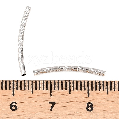Brass Texture Curved Tube Beads KK-H250-01B-P-1
