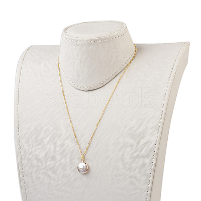 Plated Natural Baroque Pearl Keshi Pearl Beads Necklaces NJEW-JN02218-1