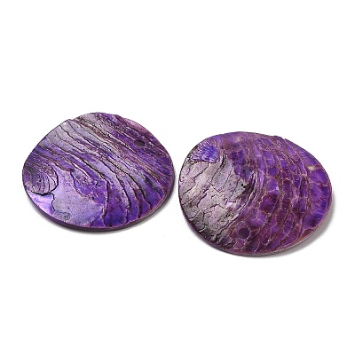 Spray Painted Natural Akoya Shell Pendants SHEL-F007-15B-16-1